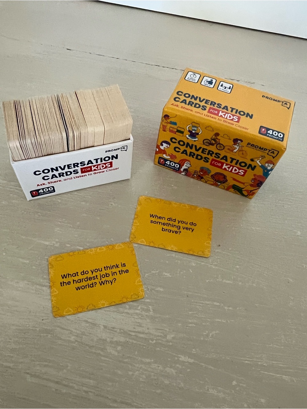 Prompta Conversation Cards for Kids 400 Questions Family Game Night Road Trip